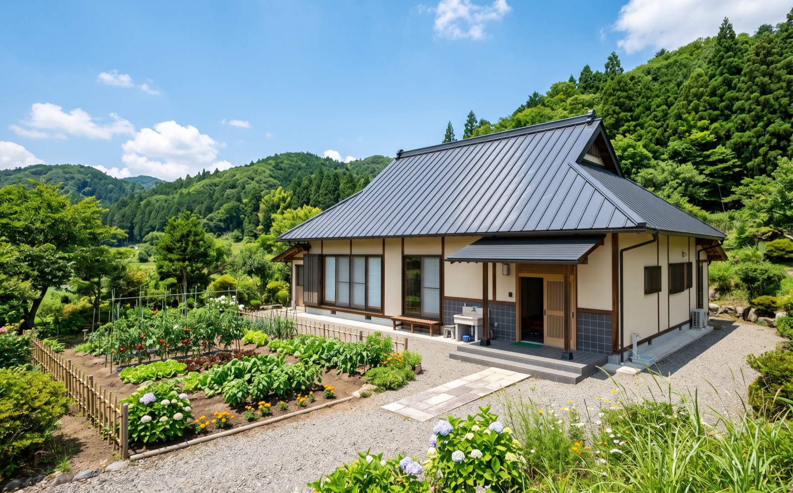 塗り替えを終えた外壁と屋根