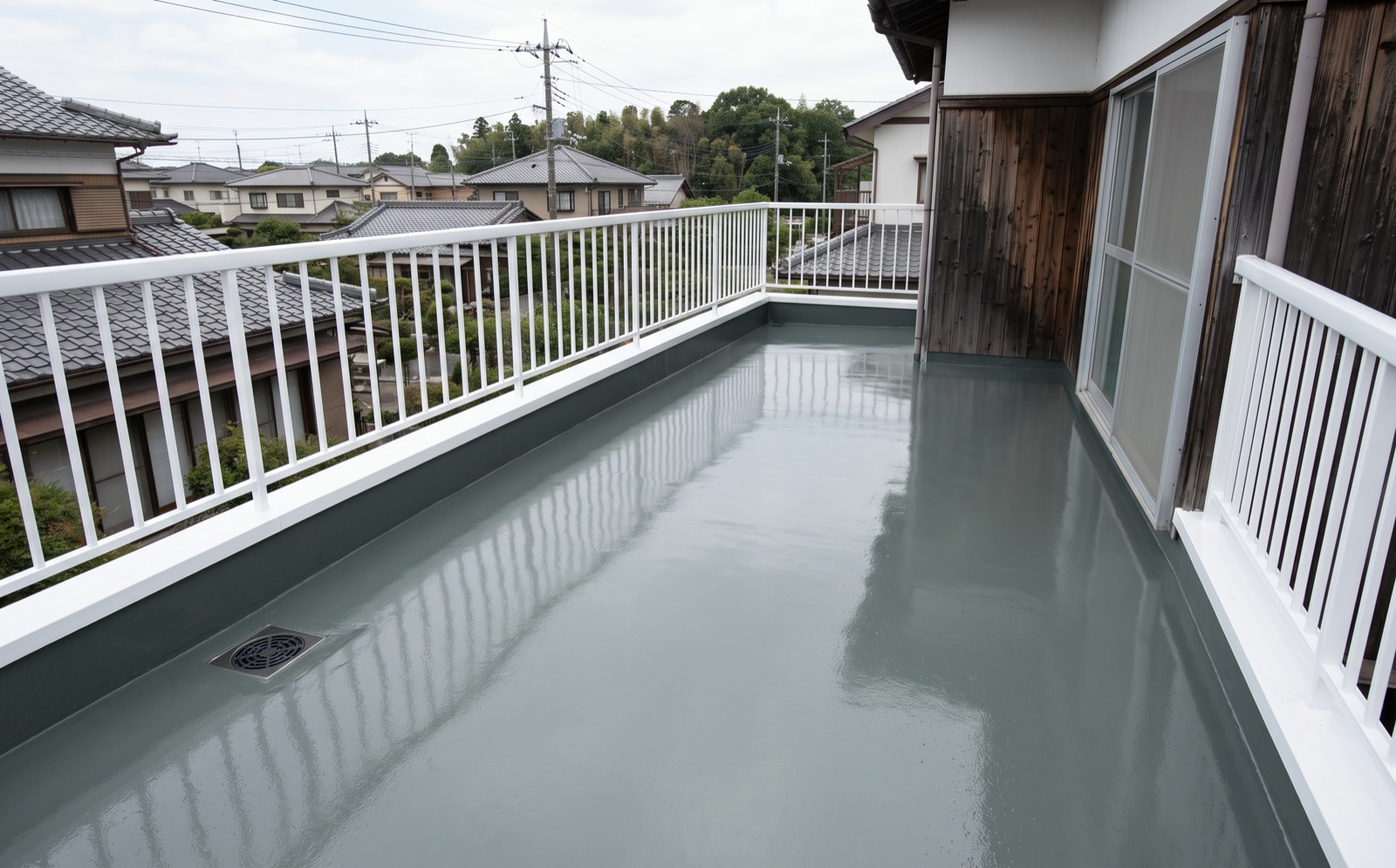 防水工事を終えたベランダ
